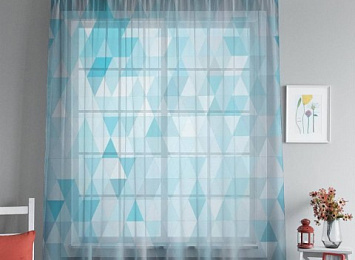 3D Тюль на окна "Морские треугольники"
