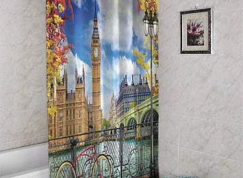 3D занавеска для ванной «Утро в Лондоне»