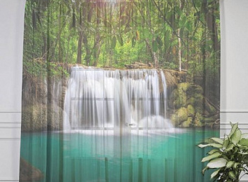 3D Тюль "Водопад в лесу"