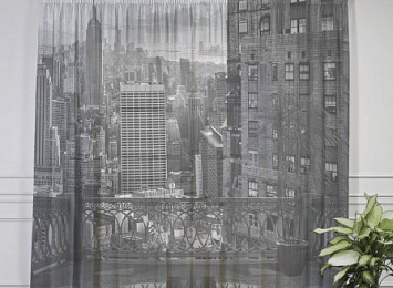 3D Тюль "Балкон в Нью-Йорке"
