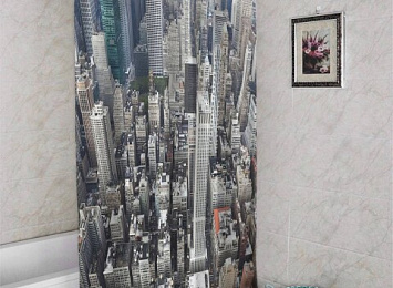 3D занавеска для ванны «Вид на Нью-Йорк»