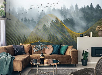 3D Фотообои «Туман над лесом» — стиль и качество для вашего интерьера