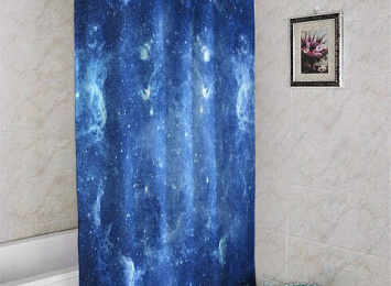 3D штора в ванную «Звезды»