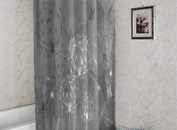 3D фотоштора для ванной «Мерцающие одуванчики»