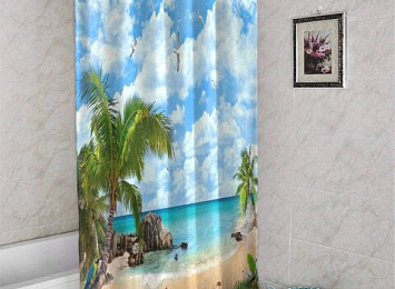 3D штора для ванны «Райское место»