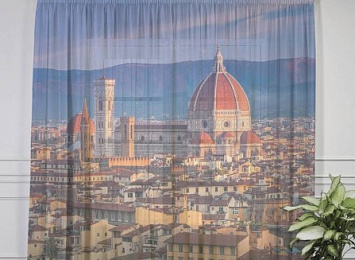 3D Тюль на окна "Итальянский собор"