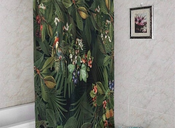 3D штора в ванную «Тропическая романтика»