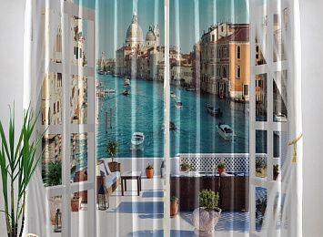 Фотошторы «Окно-балкон в Венеции»