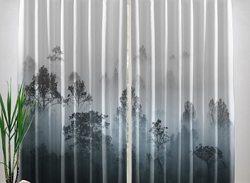 Фотошторы «Вершины деревьев сквозь туман»