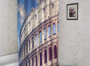3D фото занавеска для ванной «Колизей»