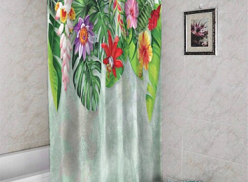 3D шторка для ванной «Тропическая роща»