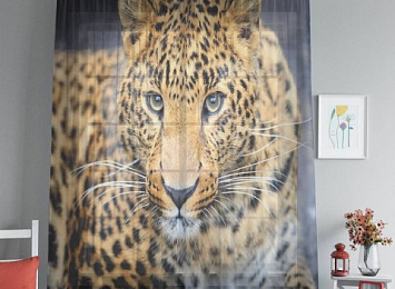 3D тюль "Красивый леопард"