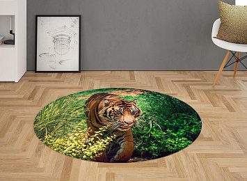 3D Ковер «Тигр в сочной листве»