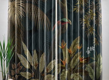 Фотошторы «Птица в ночных тропиках»