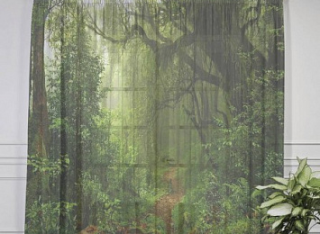 3D Тюль на окна "Тропический лес"