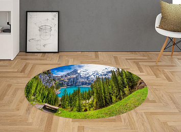3D Ковер «Хвойный лес в горах»