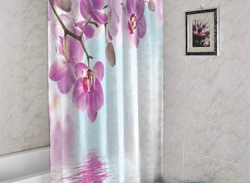 3D штора для ванной «Нежность над водой»