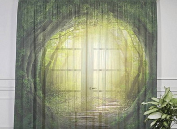 3D Тюль на окна "Тоннель из деревьев"
