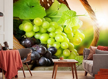 3D Фотообои «Грозди винограда»