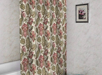 3D штора для ванной «Старинный цветочный узор»