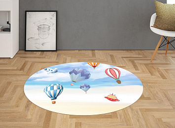 3D Ковер «Небесная фантазия с воздушными шарами»