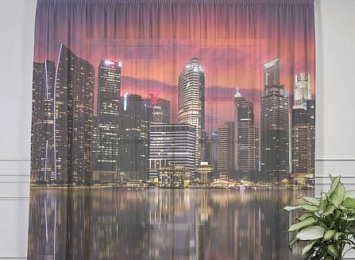 3D Тюль на окна "Мегаполис.Город"