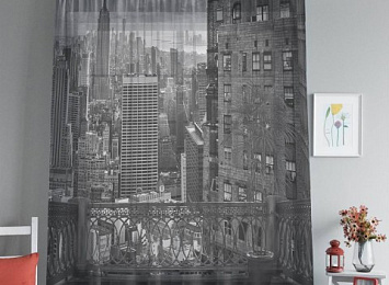 3D Тюль "Балкон в Нью-Йорке"