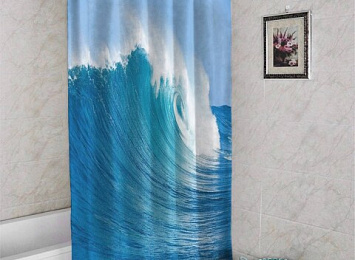 3D занавеска в ванную комнату «Море»