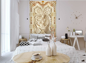 3D Фотообои «Рельефная девушка с орнаментом» — стиль и качество для вашего интерьера