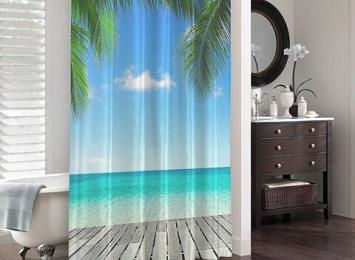 3D занавеска для ванной «Терраса у моря»
