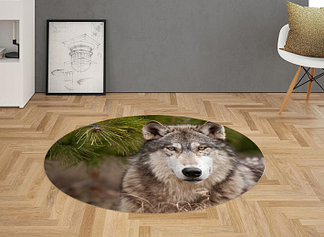 3D Ковер «Волк под сосной»