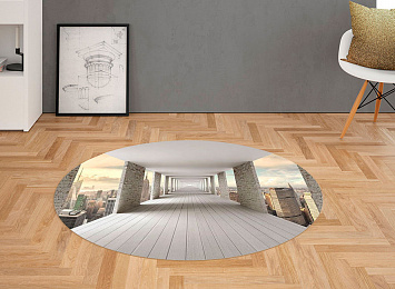 3D Ковер «Открытый тоннель с видом на небоскребы»