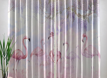 Фотошторы «Райские фламинго»