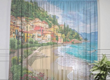 3D Тюль на окна "Берег Италии"