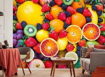 3D Фотообои «Цитрусы с ягодами»
