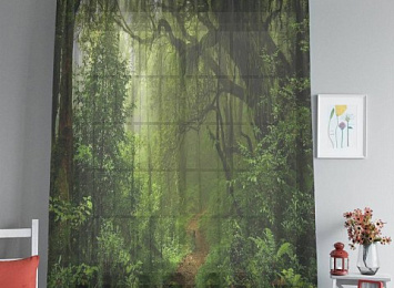 3D Тюль на окна "Тропический лес"