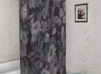 3D штора для ванной «Тёмно-вишнёвая шаль»