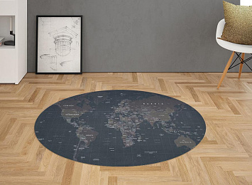 3D Ковер «Потертая карта мира»