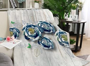 3D Плед «Волнующие розы с изумрудными бабочками»