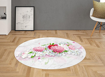 3D Ковер «Нежно-розовые хризантемы»