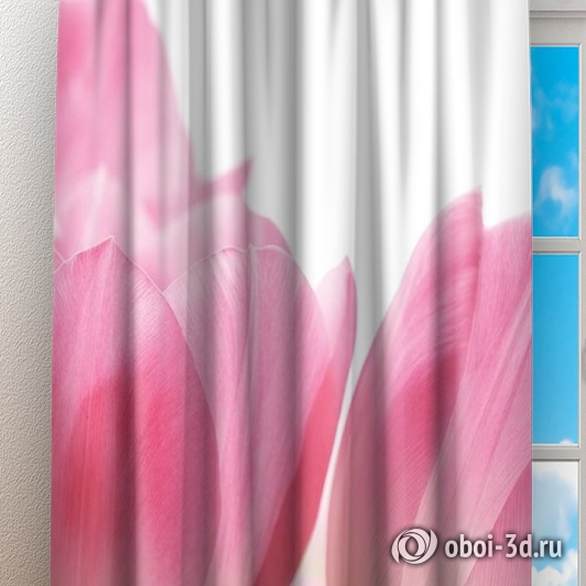 картинка Фотошторы «Крупные розовые тюльпаны» | интернет-магазин фотообоев ARTDECO