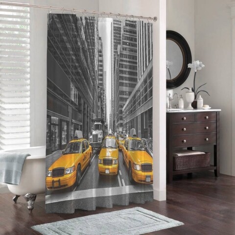 картинка 3D шторка для ванны «Такси Нью-Йорка» | интернет-магазин фотообоев ARTDECO