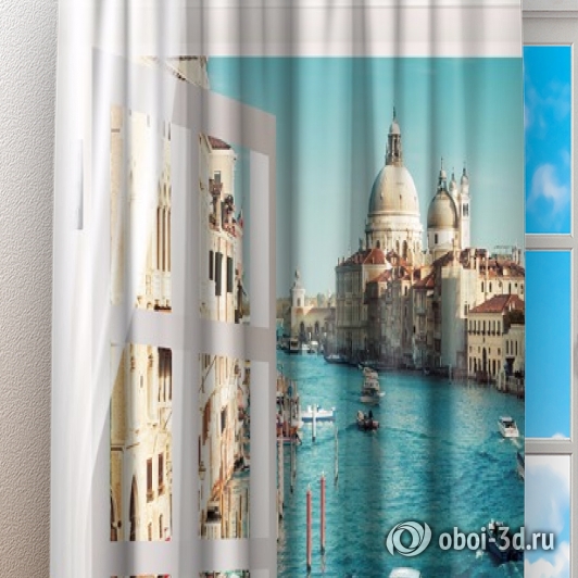 картинка Фотошторы «Окно-балкон в Венеции» | интернет-магазин фотообоев ARTDECO