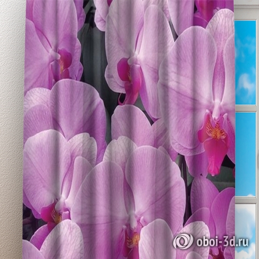 картинка Фотошторы «Ковер из розовых орхидей» | интернет-магазин фотообоев ARTDECO