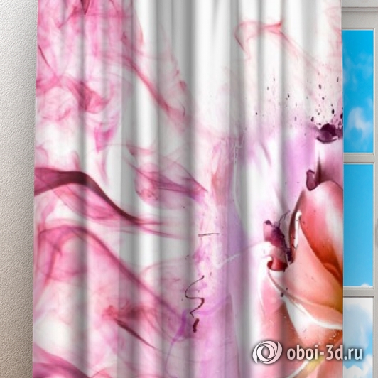 картинка Фотошторы «Перламутровая роза в розовой дымке» | интернет-магазин фотообоев ARTDECO