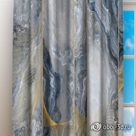 картинка Фотошторы «Благородный мрамор в голубых тонах» | интернет-магазин фотообоев ARTDECO