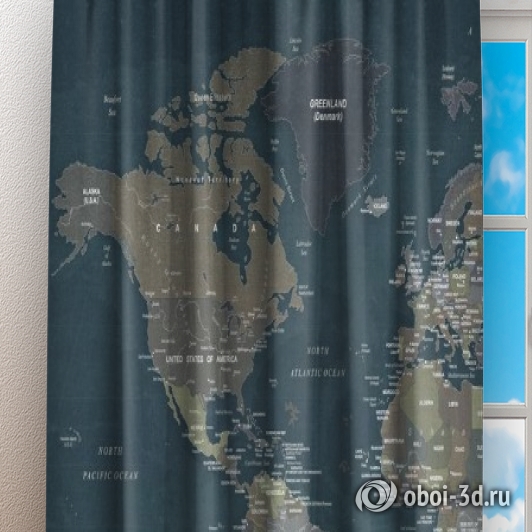 картинка Фотошторы «Джинсовая карта мира» | интернет-магазин фотообоев ARTDECO