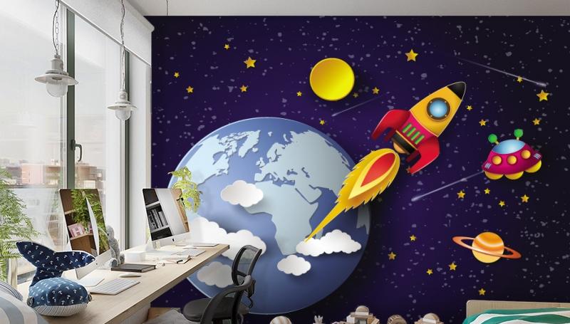 картинка 3D Фотообои «Космос для детской» | интернет-магазин фотообоев ARTDECO
