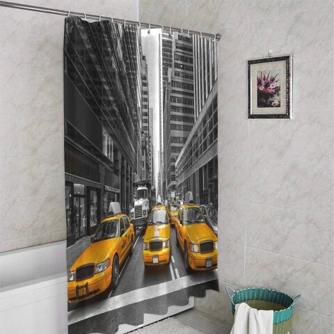 картинка 3D шторка для ванны «Такси Нью-Йорка» | интернет-магазин фотообоев ARTDECO