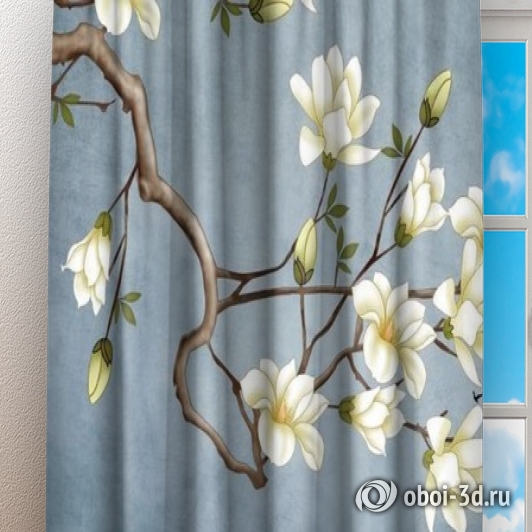 картинка Фотошторы «Полуночный жасмин» | интернет-магазин фотообоев ARTDECO